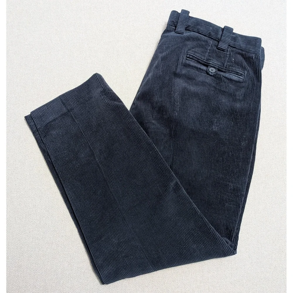 Brooks Brothers Men's 38x30 Navy Blue Corduroy Stretch Regular Fit Pants